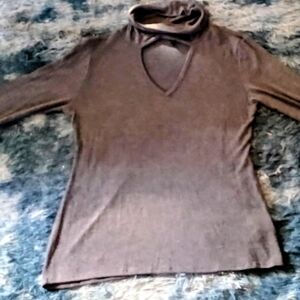 Elegant Brown Cowl Neck Sweater